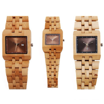 Nouvelle montre de poignet en bambou de montre en bois de mode des hommes de mode